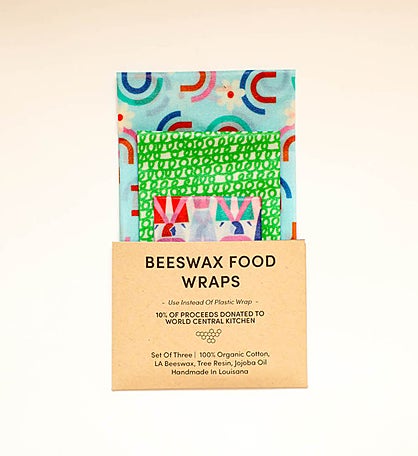Beeswax Food Wraps - Let's Link Arms Set, Organic, World Central Kitchen