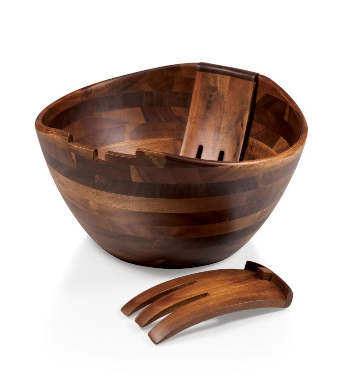 Fabio Viviani - Mescolare Large Salad Bowl And Serving Tools (acacia Wood)