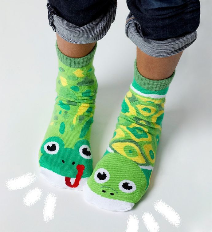 Frog & Turtle Pals Socks - Mismatchy Set (2 Pairs!)