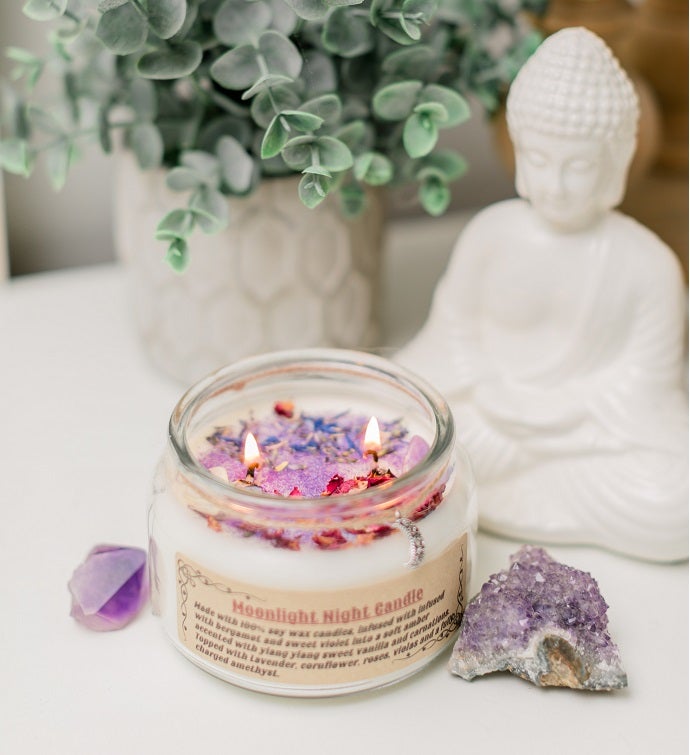 Moonlight Night Amethyst Candle