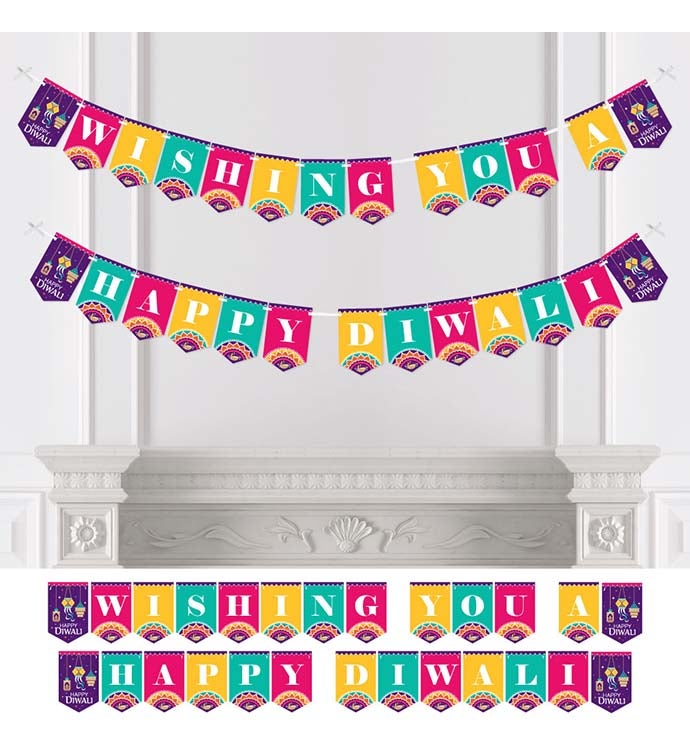 Happy Diwali   Bunting Banner   Party Decor   Wishing You A Happy Diwali