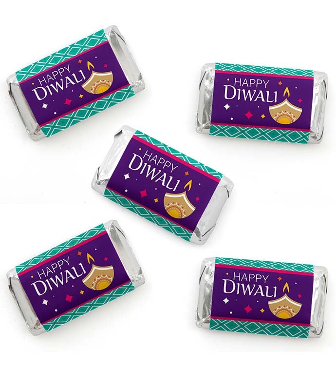 Happy Diwali   Mini Candy Bar Wrapper Stickers   Party Favors   40 Ct