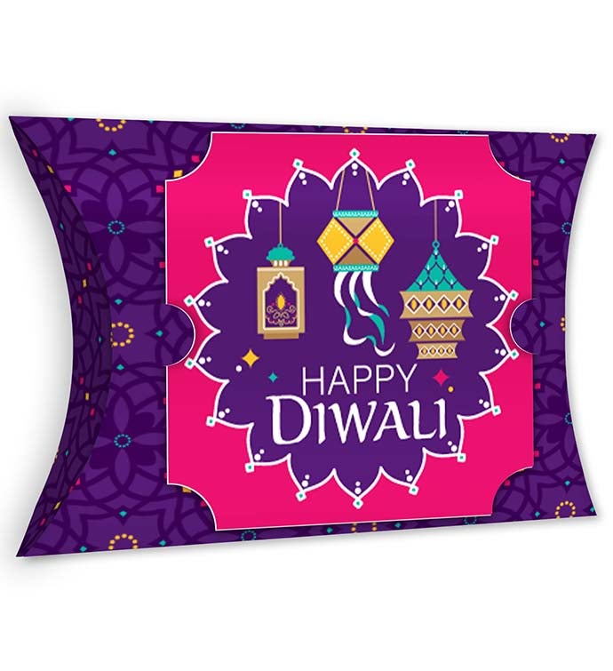 Happy Diwali   Favor Gift Boxes   Party Large Pillow Boxes   Set Of 12