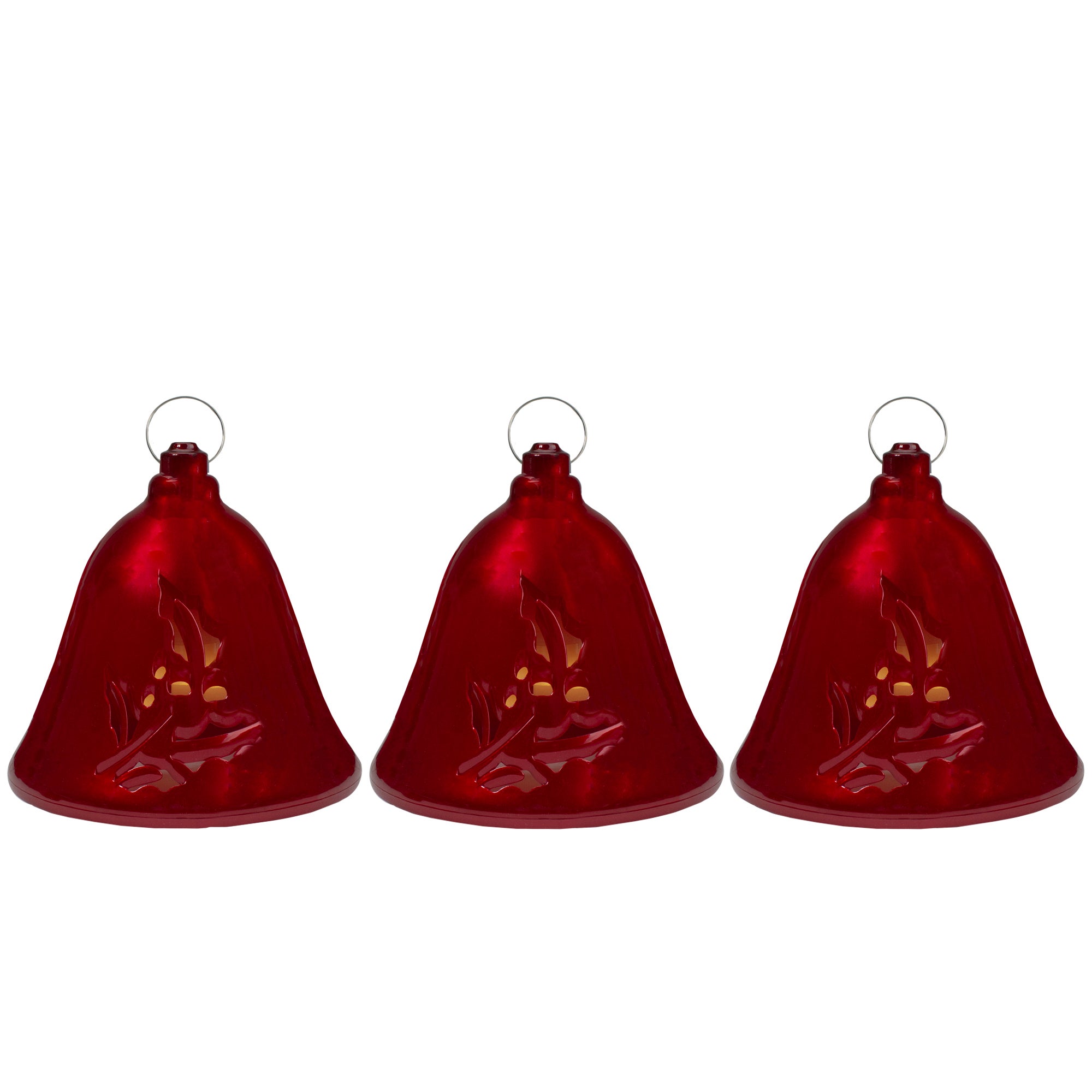 Set Of 3 Musical Lighted Bells Christmas Decorations  6.5"