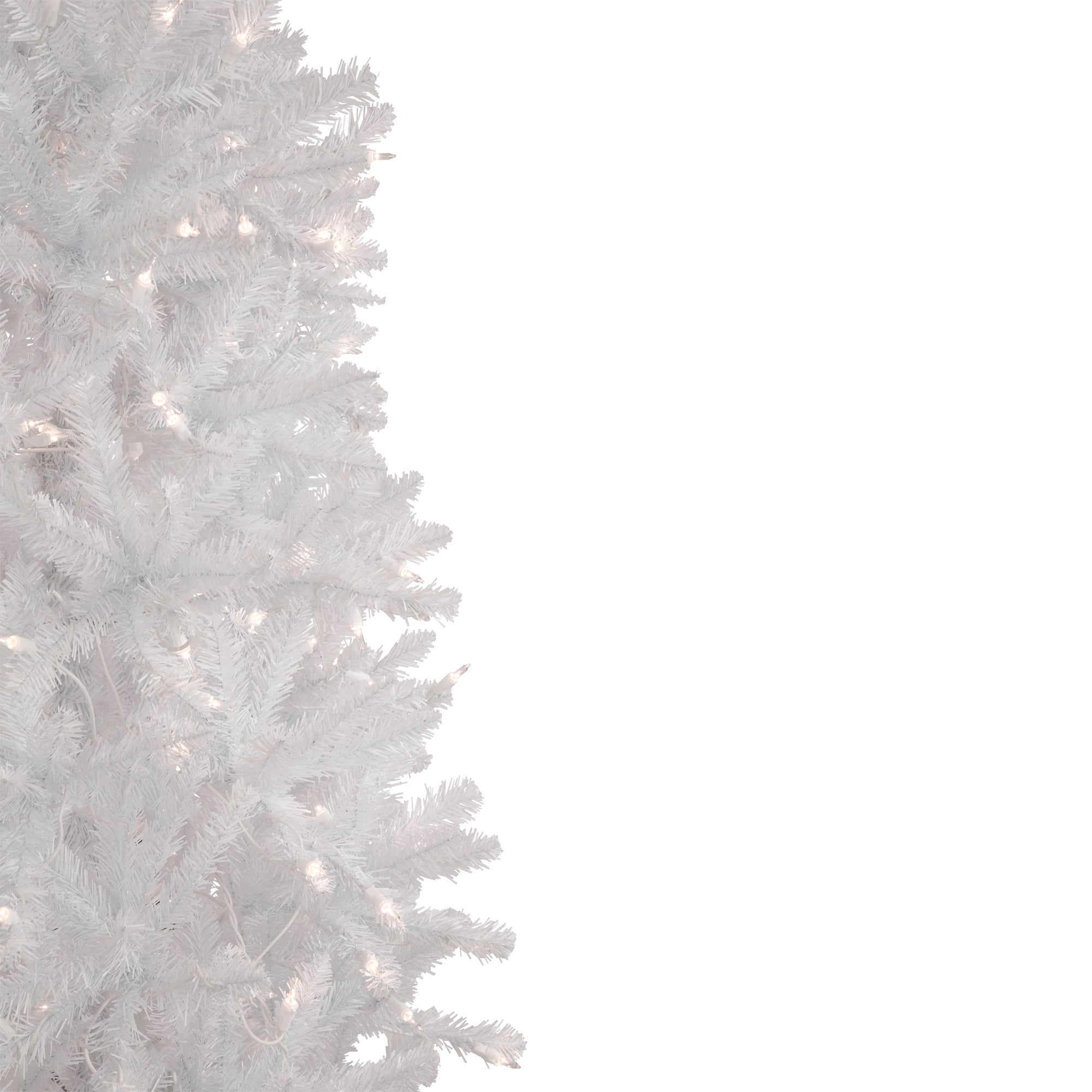 7.5' Pre lit White Pine Pencil Artificial Christmas Tree