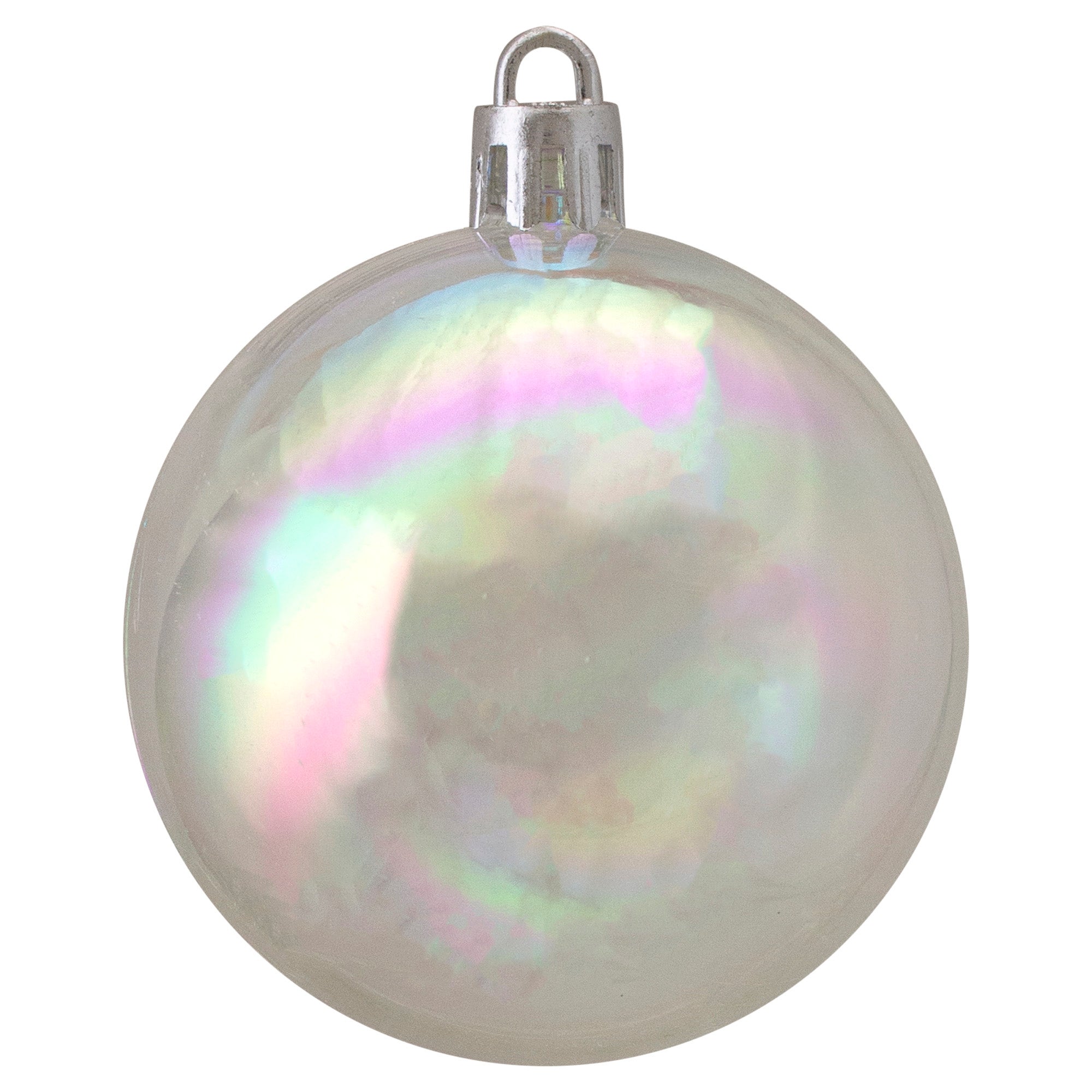 60ct Clear Iridescent Shatterproof Shiny Christmas Ball Ornaments 2.5"