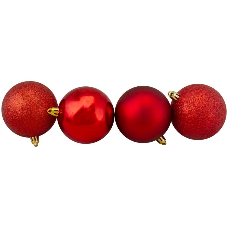 Shiny Christmas Ornaments, Red - 4