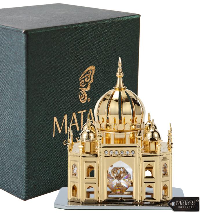 Matashi 24k Gold Plated Crystal Studded Mosque Ornament