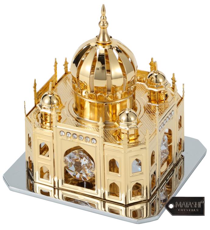 Matashi 24k Gold Plated Crystal Studded Mosque Ornament