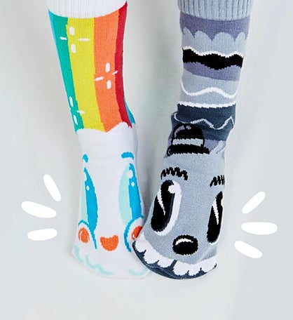 Rainbowface & Mr. Gray Pals Socks