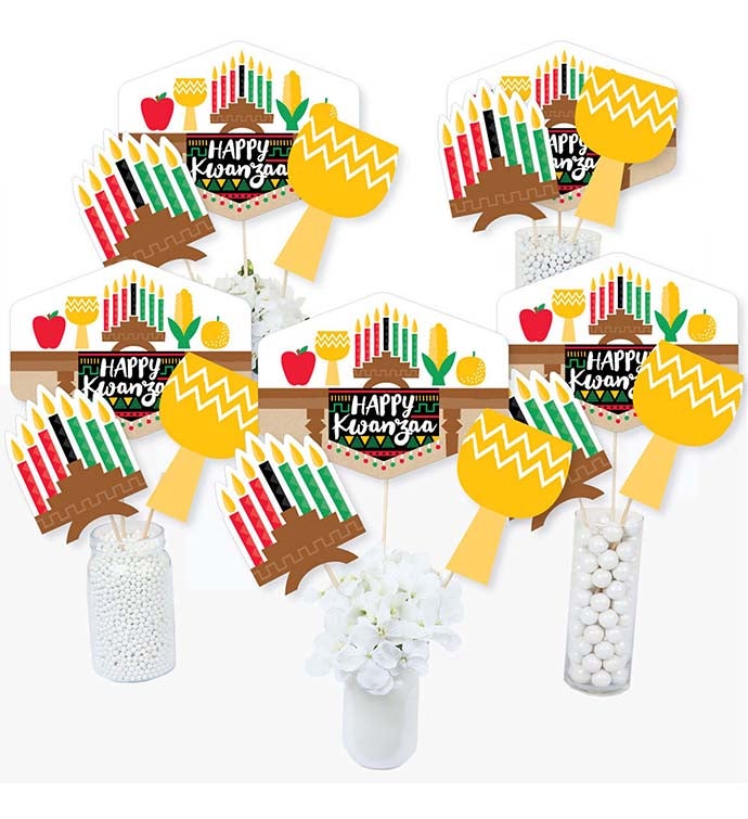 Happy Kwanzaa   Party Centerpiece Sticks   Table Toppers   Set Of 15