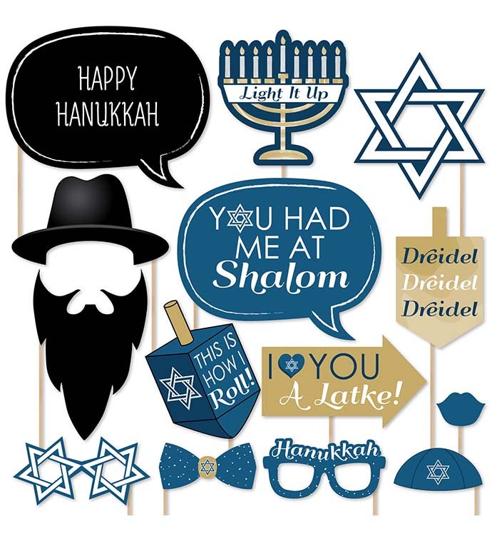 Happy Hanukkah   Hanukkah & Chanukah Photo Booth Props Kit   20 Count
