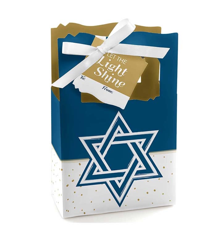 Happy Hanukkah   Chanukah Party Favor Boxes Gift Bags   12 Count