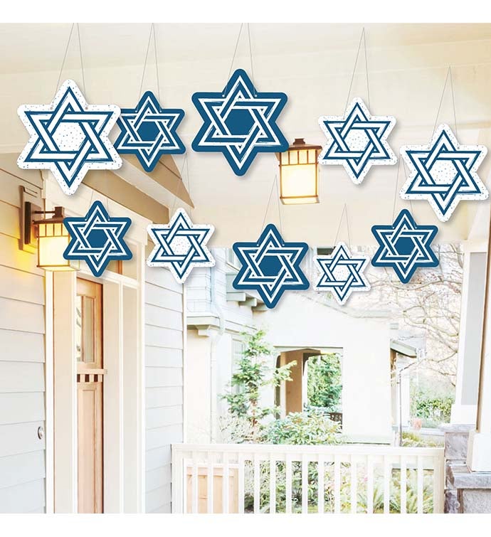 Hanging Happy Hanukkah   Outdoor Hanging   Chanukah Party Decor   10 Pc