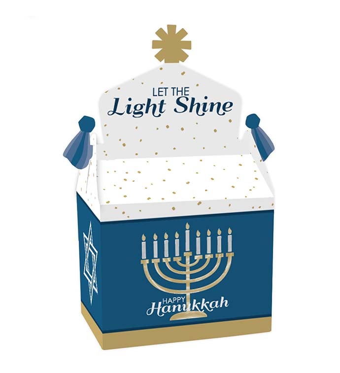 Happy Hanukkah   Treat Box Party Favors Chanukah Holiday Gable Boxes 12 Ct