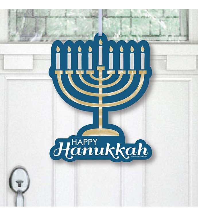 Happy Hanukkah   Hanging Porch Chanukah Party Outdoor Front Door Decor 1 Pc