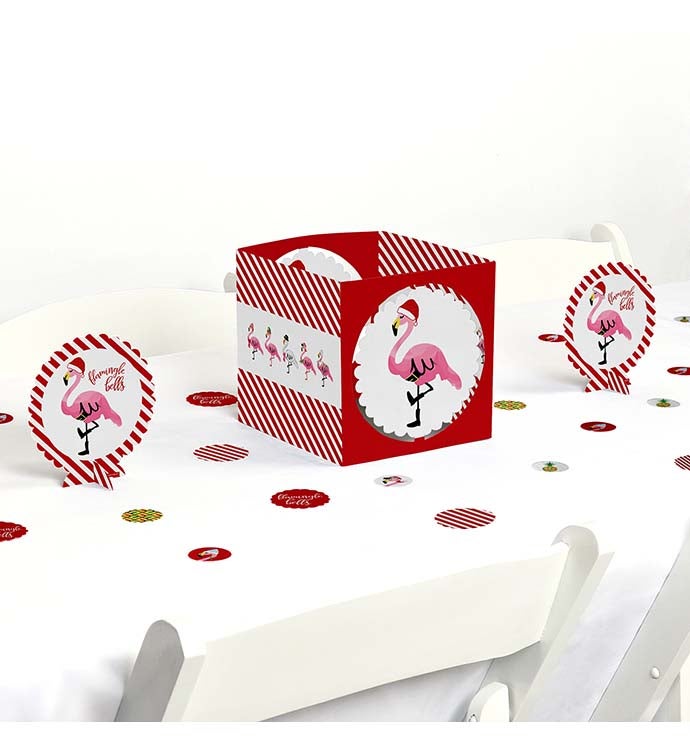 Flamingle Bells   Tropical Christmas Party Centerpiece & Table Decor Kit
