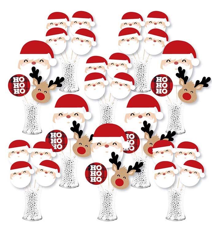 Jolly Santa Claus   Christmas Centerpiece Showstopper Table Toppers 35 Pc