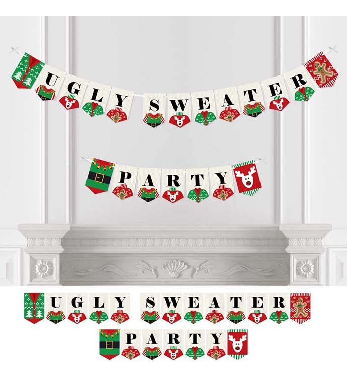 Ugly Sweater   Christmas Bunting Banner   Party Decor   Ugly Sweater Party