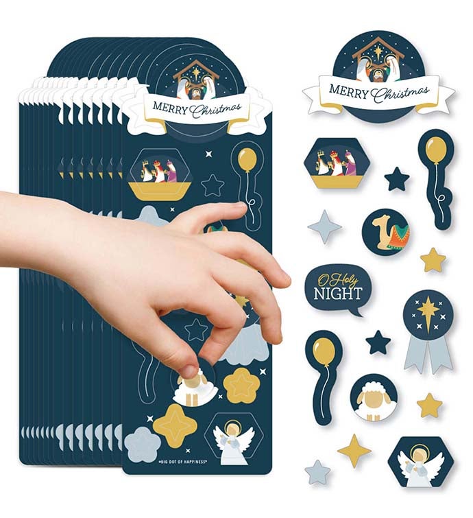 Holy Nativity   Christmas Favor Kids Stickers 16 Sheets 256 Stickers