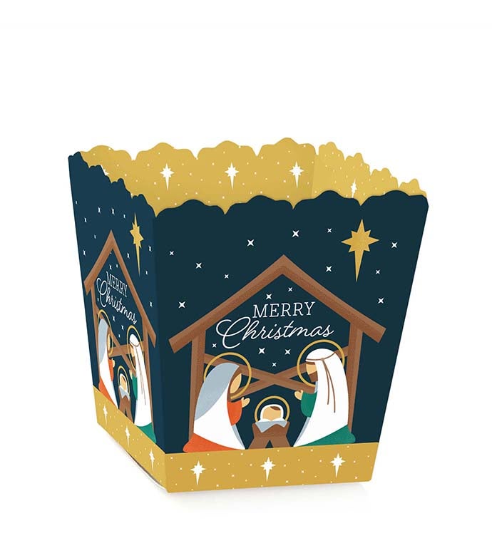 Holy Nativity   Mini Favor Boxes Christmas Treat Candy Boxes   12 Ct