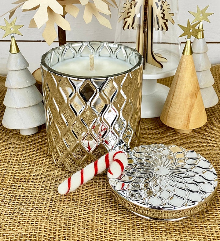 Silver Plated Peppermint Mocha Candle