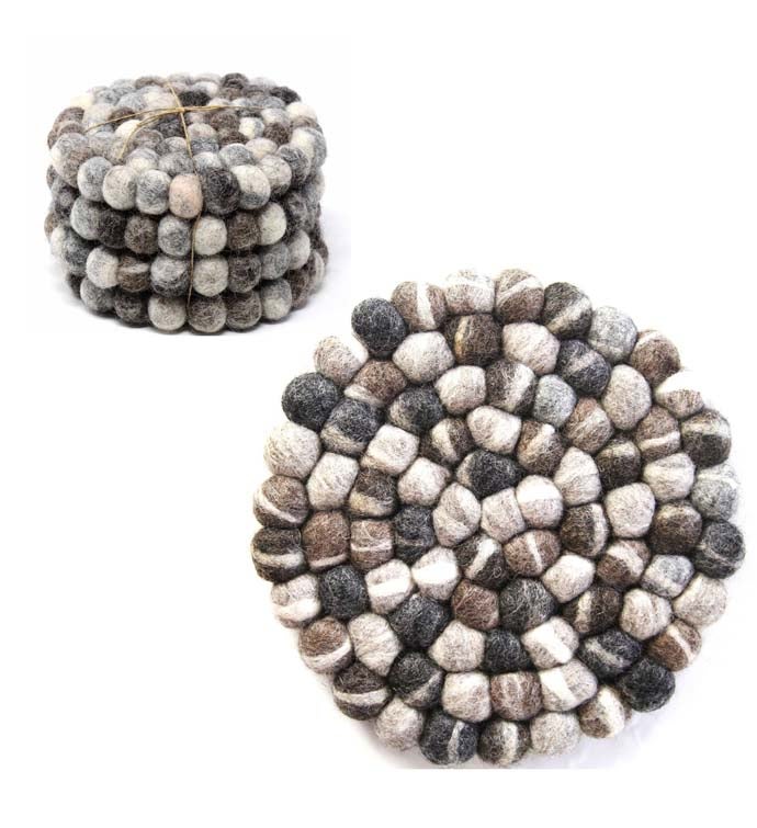 Handcrafted Felt Trivet & Coaster Set