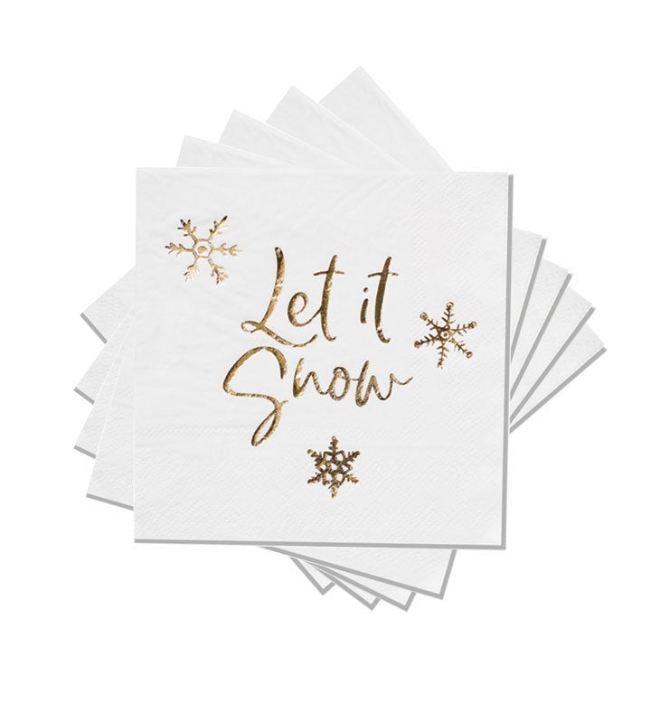 Let It Snow Cocktail Napkins  25 Per Pack