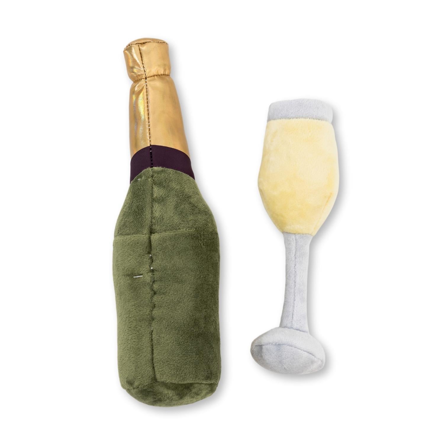 Champagne Cheers Plush Dog Toy