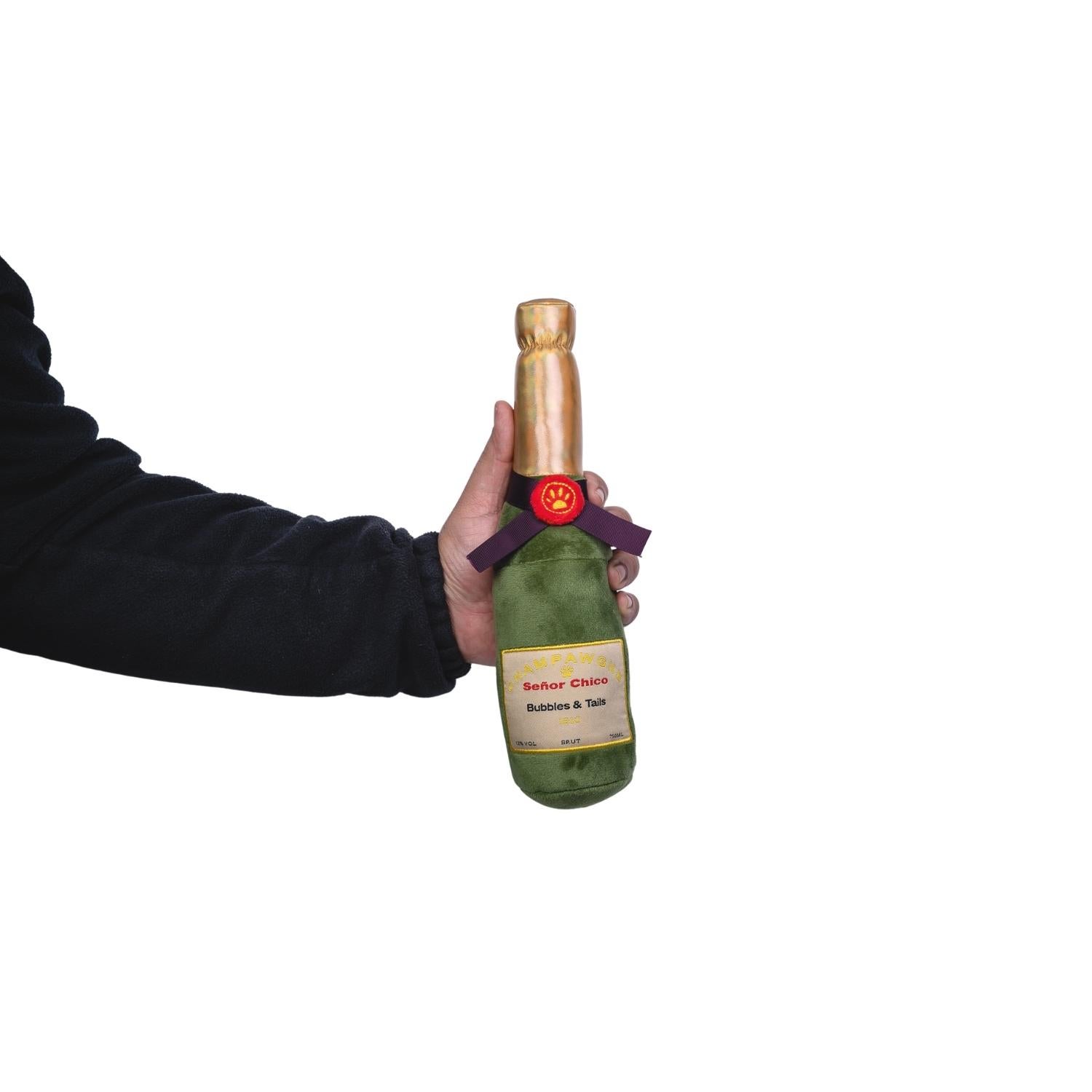 Champagne Cheers Plush Dog Toy