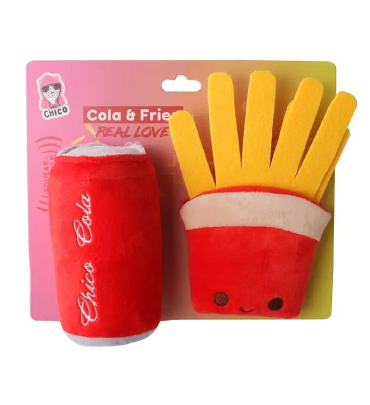 Cola & Fries Plush Dog Toy
