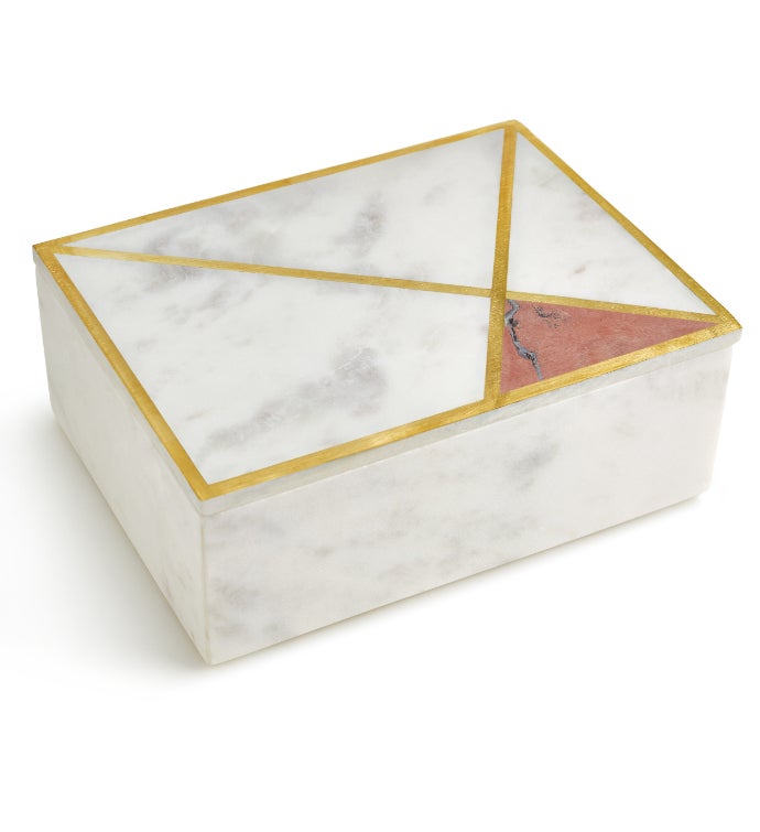 Gauri Kohli Minerva Marble Decorative Box   Large