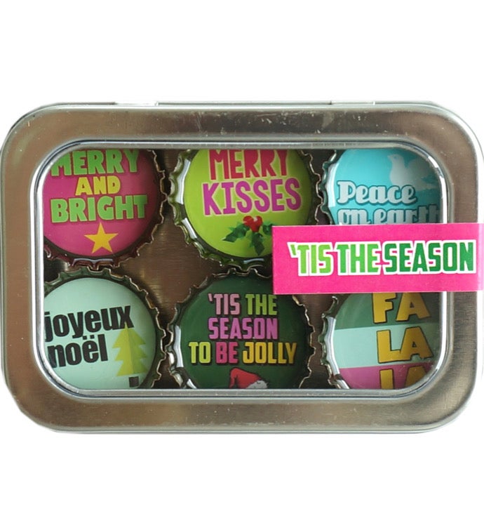 Tis The Season Christmas Magnet Gift Set   Six Pack