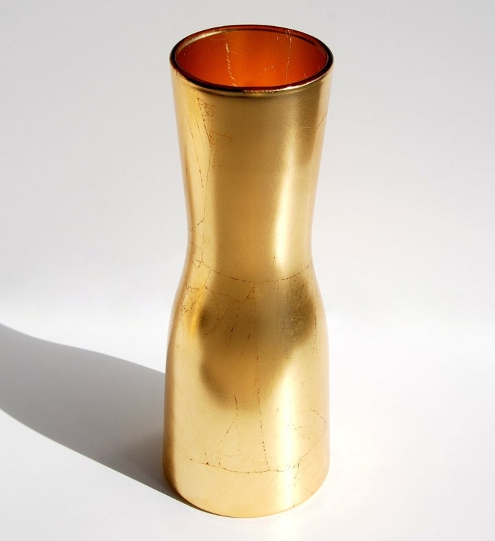 Gilt 12" Hourglass Gilded Vase