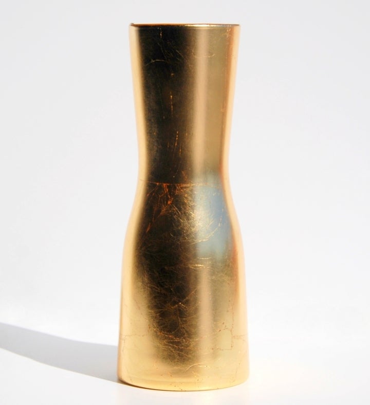 Gilt 12" Hourglass Gilded Vase