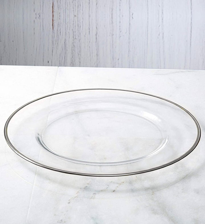 Gilt Set/4 13" Glass Charger Plates