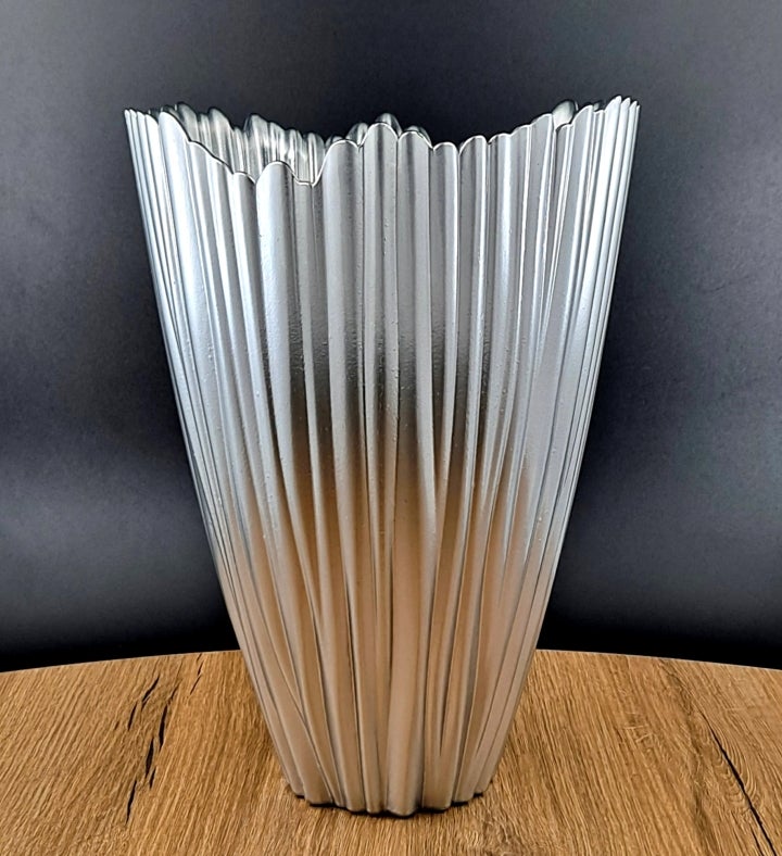Coral 12" Gilded Glass Vase