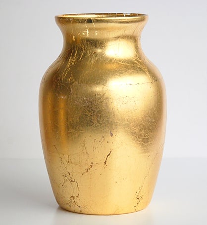 Gilt 7" Gilded Glass Flower Vase