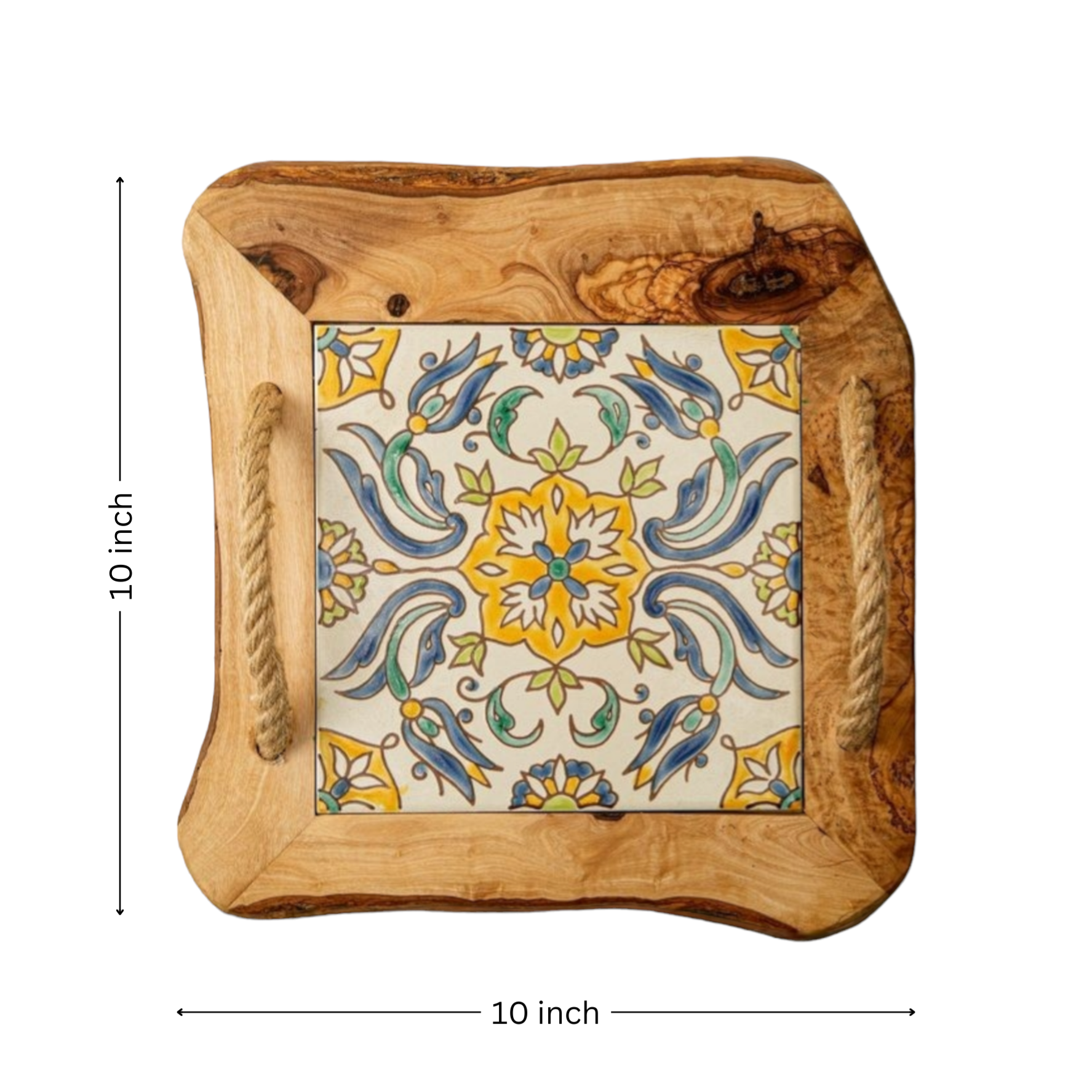 Ceramic Tile Tray With Rope Handles | Marketplace | 1800Flowers