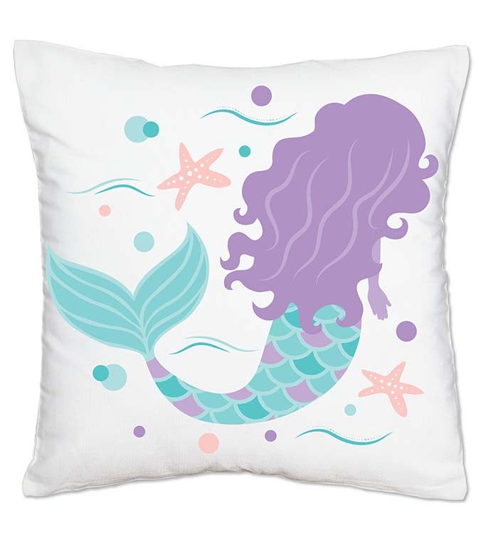 Let's Be Mermaids   Home Decor Cushion Case   Throw Pillow Cover 16 X 16 In