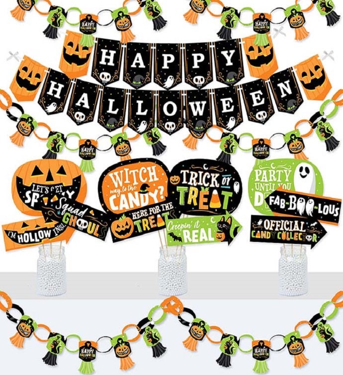 Jack o' lantern Halloween   Decor Party Supplies Kit   Doterrific Bundle