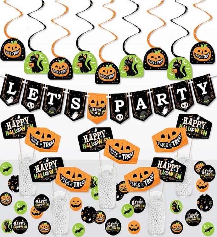 Jack o' lantern Halloween   Party Decor Kit   Decor Galore Party Pack 51 Pc