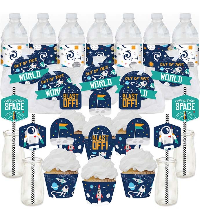 Blast Off To Outer Space   Rocket Ship Fabulous Favor Party Pack 100 Pc