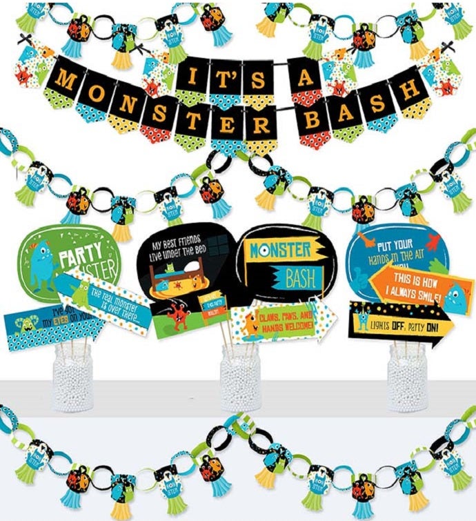 Monster Bash   Little Monster Party Supplies Banner Decor Kit Fundle Bundle