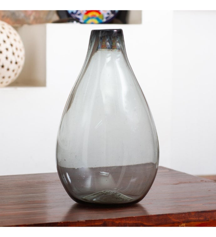 Novica Handmade Smokey Haze Blown Glass Vase