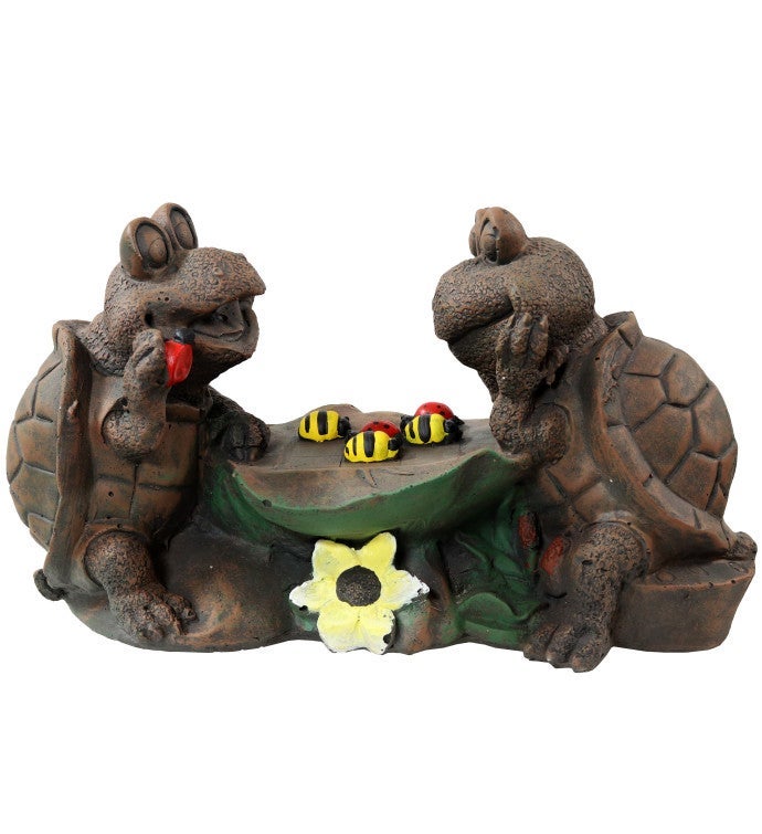 Tic Tac Toe Turtles Concrete Garden Statue   7.5 inch