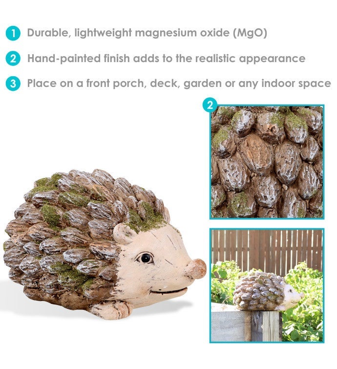 Hazel The Hedgehog Statue - Indoor/outdoor Figurine - 7-inch