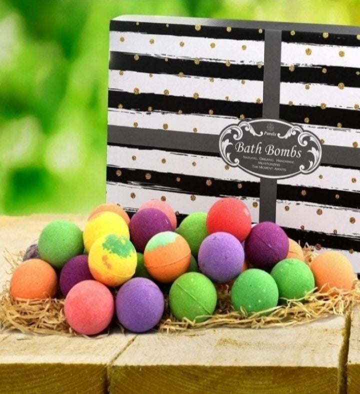 Purelis 30 Bath Bombs Gift Set, Natural