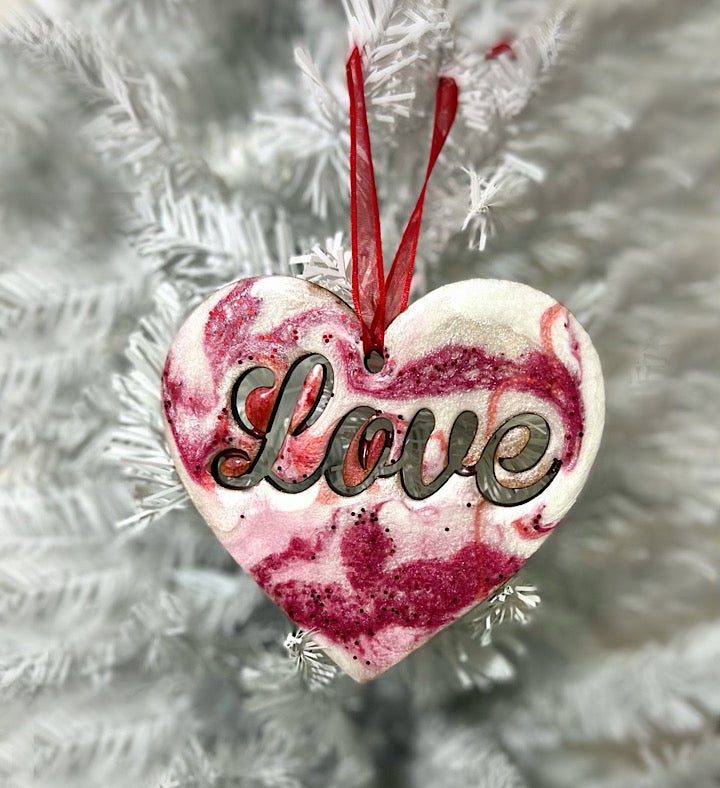 Hand painted Valentine’s Day Love Ornament