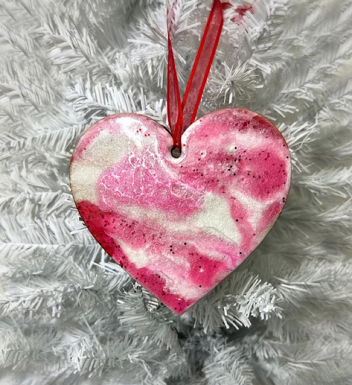 Hand painted Valentine’s Day Heart Ornament